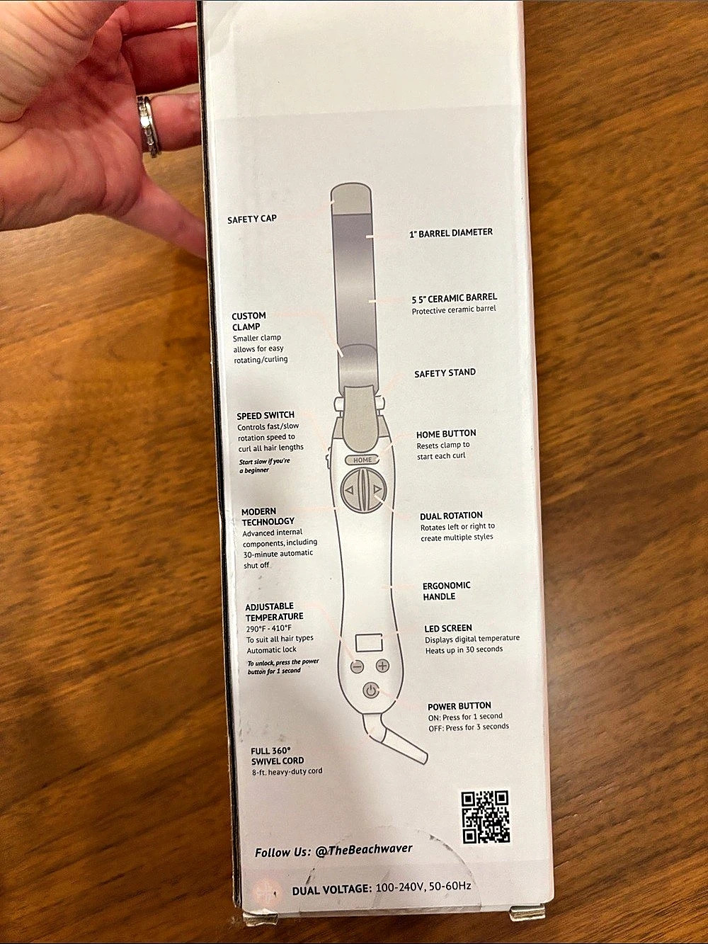 Beachwaver S1 Automatic Rotating Curling Iron White - Picture 2 of 4